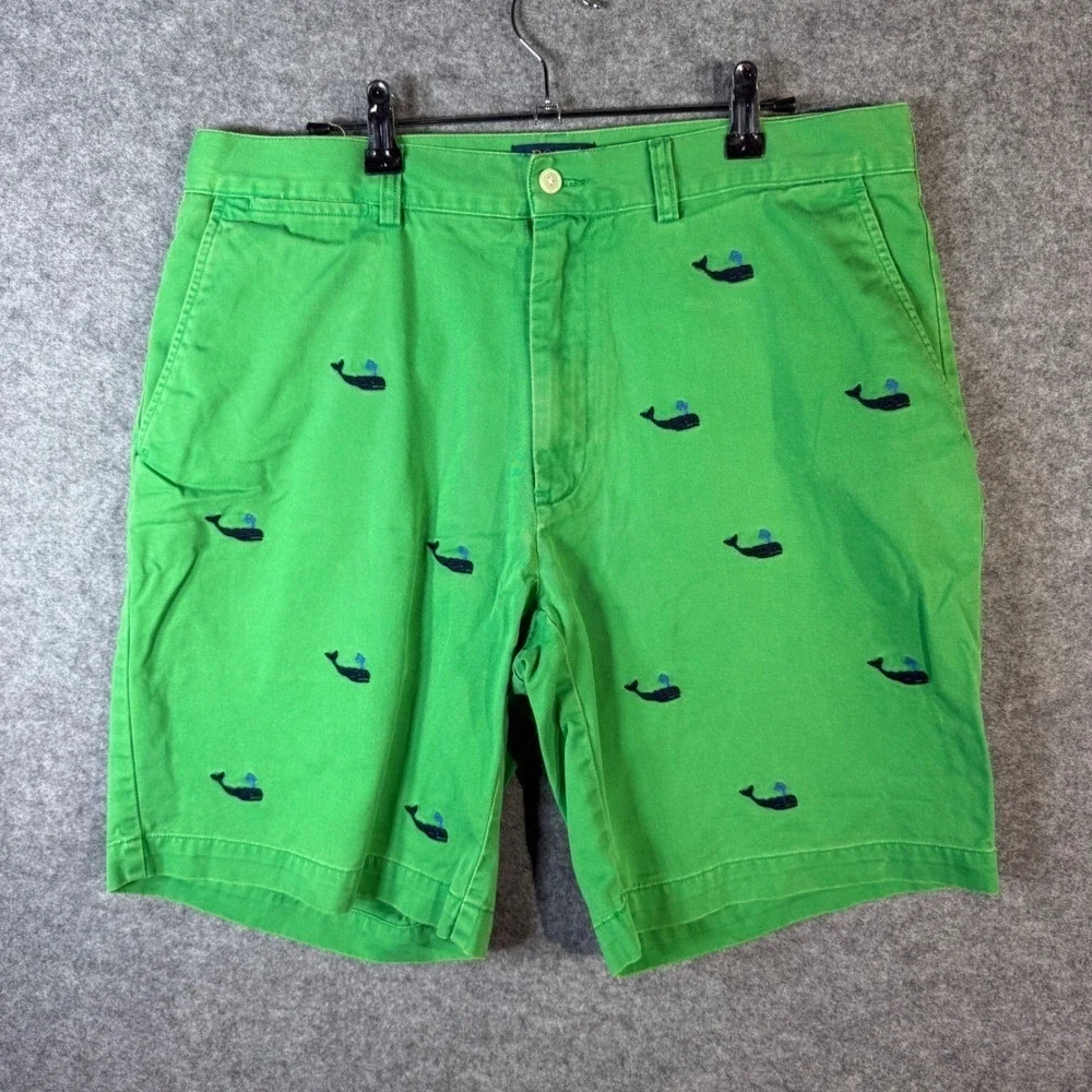 Polo‎ Ralph Lauren Men's Green Whale Print Chino Shorts Size 34 Casual